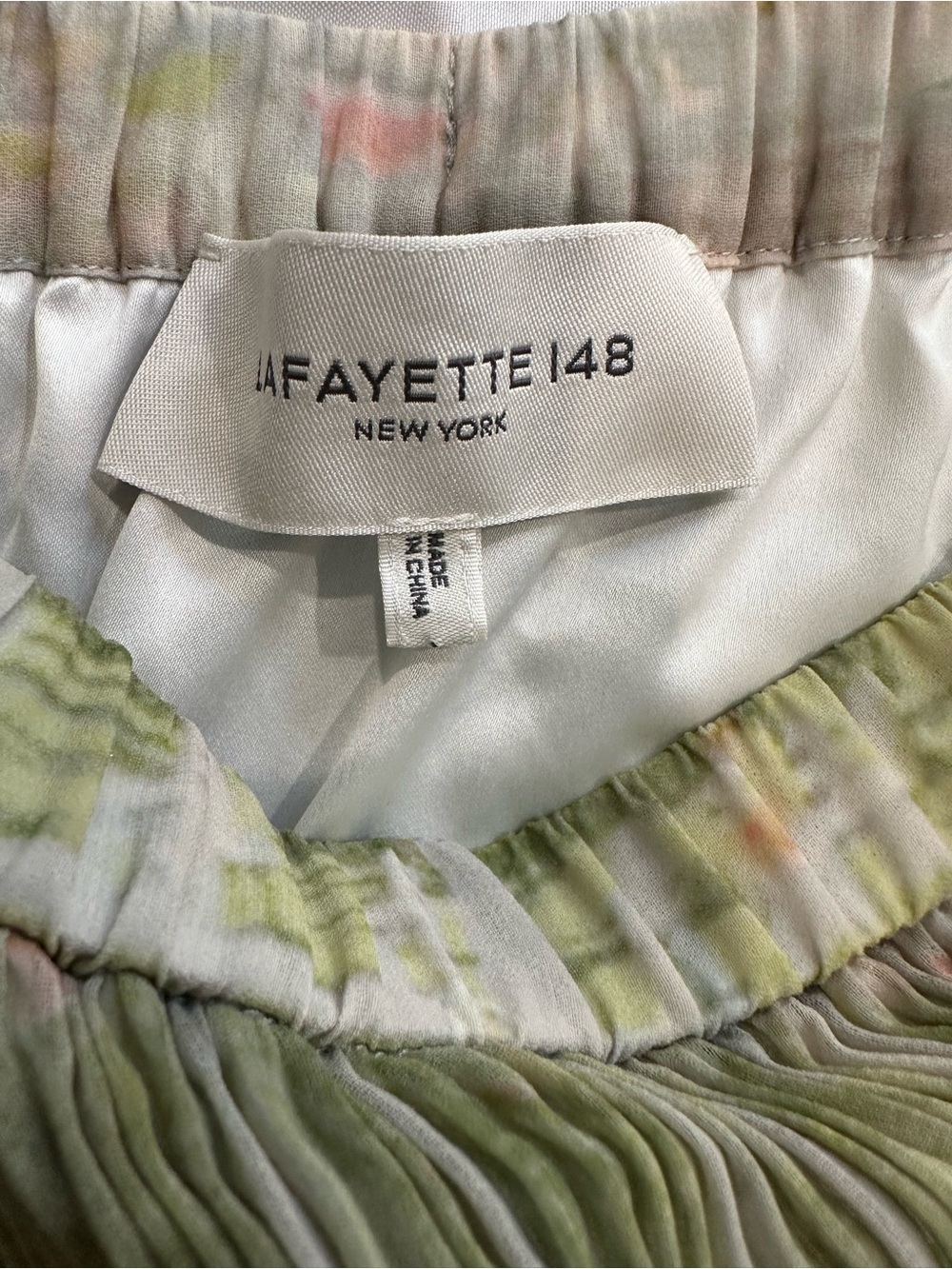 Lafayette 148 New York Pastel Scenic Pleated Maxi Skirt Sz M-L - Picture 6 of 15
